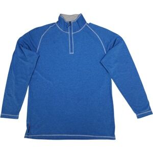 True Measure Sz L Blue Quarter Zip Pullover Long Sleeve Shirt Gorpcore